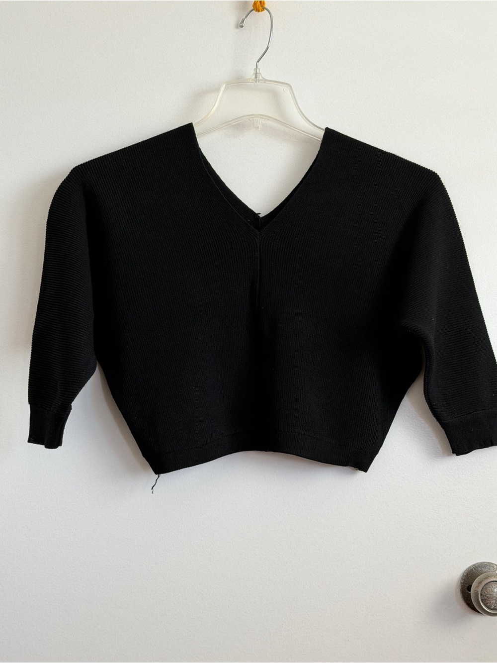 Tail Black V-Neck Boxy Knit Sweater